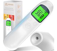 Retoo Termómetro digital para la frente, termómetro infrarrojo para bebés y adultos, medidor de temperatura, higiénico, pantalla LCD, 32 memorias, color blanco