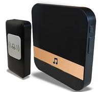 Retoo Timbre Inalámbrico, Exterior, Impermeable, Portátil con Pilas, Funciona con Batería, Melodías, Receptor, 1 Transmisor, Resistente al Agua, para Puerta, Hogar, Hotel, Oficinas, Empresas, Negro