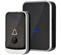 Retoo Timbre inalámbrico portátil con radio de 4 niveles de volumen, 4 niveles de volumen, timbre inalámbrico IP44, timbre electrónico impermeable para exteriores, rango de 1 botón de timbre