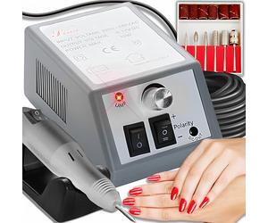 Retoo Torno para Uñas Profesional, Manicura, Pedicura Herramienta, Lima Eléctrico, Taladro del Clavo, 20000 RMP, para Eliminación Gel Uñas Acrílico, Gel Callos, Gris