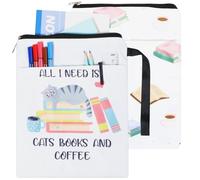 RETORELAX Juego de 2 fundas para libros de bolsillo lavables de tela | 27 x 21,5 cm, con cremallera y bolsillo frontal adicional para amantes de los libros, compañeros de clase, amigos