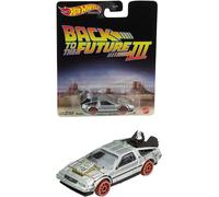 Retorno Futuro Modelo Diecast Auto Delorean 3 Sobre Rieles 1/64 Hot Wheels