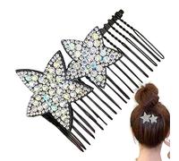 Retorno peines laterales para el cabello - Peine fijador de acabado de con pasadores de estrella - Horquillas de estrella para novia, accesorios para el cabello de estrella para mujeres y peinados