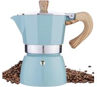 Retoteng Cafetera italiana de 3 tazas/5 onzas, cafetera espresso para estufa de camping, máquina de percolador manual de café cubano, cafetera italiana espresso Greca (azul), TO-UK-MKH-LS150