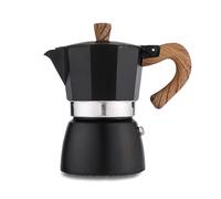 Retoteng Cafetera para estufa, cafetera espresso de aluminio de 3 tazas, cafetera pequeña de 5 onzas, máquina de percolador de café cubano manual, cafetera italiana para capuchino lattes (negro)