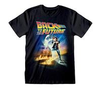 Retour Vers Le Futur Poster du Film T-Shirt Noir Des Hombres: X-Large