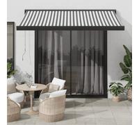 Retractable Articulated Arm Awning, 350 x 250 cm, Anti-UV, Includes Wall Bracket, Manual Crank and Roll Awning for Outdoor, Terrace, Balcony, Anthracite and Black