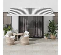 Retractable Articulated Arm Awning, 400 x 300 cm, Anti-UV, Includes Wall Bracket, Manual Crank and Roll Awning for Outdoor, Terrace, Balcony, Anthracite and White