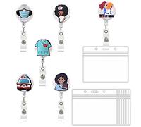 Retractable Badge Holder Insignia Llavero Retractil Enfermera Badge Reel Holder ID Card Clip Retráctil Identificación para Enfermeras Estudiantes Profesores Voluntario (Gente)