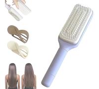Retractable Bristle Hair Brush, Self-Cleaning Hairbrush, Retractable Hairbrush, One-Click Cleaning Comb,Curly Hair Comb, Suitable for All Hair Types,Easily Comb Hair and Clean(PURPLE*1)