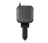 Retractable Car Charger 4 in 1 137W Fast Charging PD 65W QC 36W USB C Car Adapter with LED Display Ambient Lighting Dual Type C Cables for Car Vehicle Use