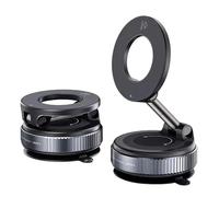 Retractable Car Phone Mount - 360° Magnetic Holder, 360° Reinforced 96 Lbs Super Strong Suction Cup Phone Holder for Your Car/Gym/Rearview Mirror for iPhone and Android Phones (Black)