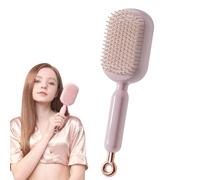 Retractable Cushion Massage Brush, Self-Cleaning Retractable Brush Hair with Soft Air Cushion, Gentle Scalp Comfort Detangling Comb for Travel Home Office (Pink)