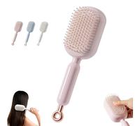 Retractable Cushion Massage Comb, Anti-Static Self Cleaning Hair Brush with Retractable Bristles, Self Cleaning, Easy Detangling, for Wet Dry Hairs (pink)