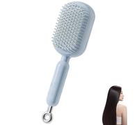 Retractable Cushion Massage Comb, Retractable Cushion Massage Brush, Self Cleaning Hair Brush, Hairs Styling Tools for All Hairs Types (Blue)