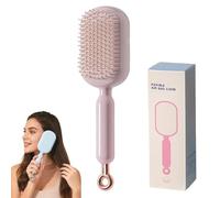 Retractable Cushion Massage Comb, Retractable Hair Brush for Women, Self Cleaning Hair Brush, Hairs Styling Tools for All Hairs Types, For Women Men Home Travel Office School Use (Pink)