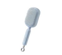 Retractable Cushion Massage Comb Retractable Self Cleaning Hair Brush for Women, Air Cushion Comb Ergonomic Handle Hair Comb Soft Comb Teeth are Suitable for All Types of Hair and Wigs (Blue)