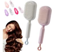 Retractable Cushion Massage Comb,Retractable Self Cleaning Hair Brush for Women Men, ABS Air Cushion Detangling Brush for All Hairs Types in Bathroom Bedroom,One-pull Clean Anti Static Brushs (2PCS-A)