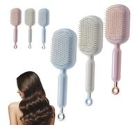 Retractable Cushion Massage Comb, Retractable Self Cleaning Hair Brush for Women Men, Anti-Static Air Cushion Comb, for All Hairs Types in Bathroom Bedroom Office Travel, One-pull Clean (3PCS-MAX)