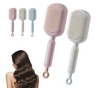 Retractable Cushion Massage Comb, Retractable Self Cleaning Hair Brush for Women Men, Anti-Static Air Cushion Comb, for All Hairs Types in Bathroom Bedroom Office Travel, One-pull Clean (2PCS-c)