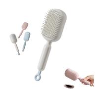 Retractable Cushion Massage Comb, Self Cleaning Hair Brush, Air Cushion Comb for Women, Anti-Static Brushs for Curly Wet Dry Damaged Hair (White)