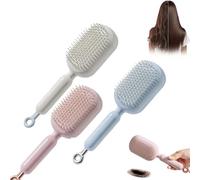 Retractable Cushion Massage Comb, Self Cleaning Hair Brush, Retractable Hair Brush, One-pull Clean Anti Static Brushs, Hairs Styling Tools for all types of hair and wigs (3pcs)