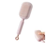 Retractable Cushion MassageComb Brush, Cushion Massage Combs, Anti Static Hair Calp Comb, Self Cleaning Hair Brush for Women Men, All Types (Pink)