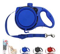 Retractable Dog Belt Plate and Water Bottle, 3-in-1 Retractable Dog Leash, Built-in Water Bottle and Foldable Bowl, for Small, Medium, Large Dogs (Blue)