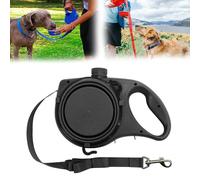 Retractable Dog Belt Plate and Water Bottle, 3-in-1 Retractable Dog Leash has a Built-in Water Bottle and Bowl,Portable Dogs Leash for Small,Medium,Large Dogs (Black)