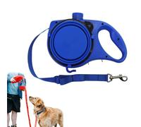 Retractable Dog Belt Plate and Water Bottle, 3 in 1 Retractable Multifunctional Adjustable Dog Leash, Leash has a Built-in Water Bottle and Bowl and Trash Bag, for Small, Medium, Large Dogs (Blue)