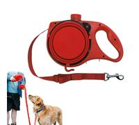 Retractable Dog Belt Plate and Water Bottle, 3 in 1 Retractable Multifunctional Adjustable Dog Leash, Leash has a Built-in Water Bottle and Bowl and Trash Bag, for Small, Medium, Large Dogs (Red)