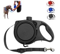 Retractable Dog Belt Plate and Water Bottle, has a Built-in Water Bottle and Bowl and Trash Bag, for Small, Medium, Large Dogs (Black)