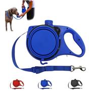 Retractable Dog Belt Plate and Water Bottle,Portable Dogs Leash,3 in 1 Dog Lead, Water Bottle & Bowl, Foldable Bowl and Anti Slip Handle,for Small, Medium, Large Dogs (Blue)