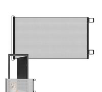 Retractable Dog Gate, No-Drill Stair Door Partition, Childproof Safety Net, Cat Baffle Barrier for Deck, Kitchen, Porch, Fireplace, Pool Area, Baby, Patio, Mesh Fabric