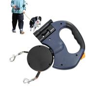 Retractable Dog Lead - 360?Degree Rotatable Double Leash, Annti?Slip Extension | Duaal ?frree Tape System, One?Hand Brake Button, Weather?Resistant with Alloy Hooks for Small Large Dogs