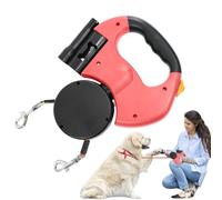 Retractable Dog Lead - Doble extensión para mascotas, Heavy-Duty Cord System | Reflective Nylon Tape Pair with Quick-Lock Button, - frree Swivel Clips, Weatherproof Walking Gear for All Breeds