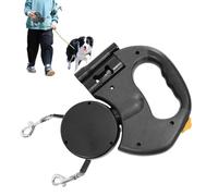 Retractable Dog Lead, Double Pet Lead, Wear Resistant Dog Lead, Portable Dog Cord with Retractable and 360 Degree Rotatable Design for Night Walking and Hiking (1 Piece)