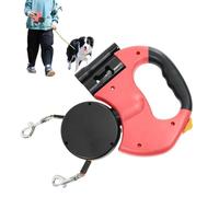 Retractable Dog Lead, Double Pet Lead, Wear Resistant Dog Lead, Portable Dog Cord with Retractable and 360 Degree Rotatable Design for Night Walking and Hiking (1 Piece)