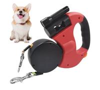 Retractable Dog Leash, No Pull Pet Lead, Led Light Collar Accessory, Heavy Duty Nylon Strap Ergonomic Anti Slip Handle for Night Walk Training Jogging Travel, 9.84x7.87x1.97 Inches