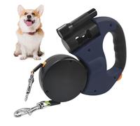 Retractable Double Dog Leashes, Pets Travel, 10.24x7.09 Inches Adorable Anti-Pull Pet Lead for Training Travel Outdoor Activities Small Medium Breeds, Blue, Black, Red