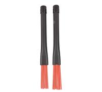 Retractable Drum Brushes 2 - Pack | Nylon Brushes with Rubber Handles | Adjustable Drumsticks for Rock/Country/Folk Music (Roja)
