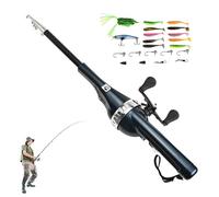 Retractable Fishing Rod - Fishing Pole Foldable | Portable Extendable Fishing Pole, Travel Fishing Rod With Fish Lures, Extendable Fish Equipment For Neighbor Uncle Father Grandpa