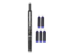 Retractable Fountain Pen, Smooth Writing Tool, 0,38 mm Fine Tip Ink Pen, Leak Resistant Design with 5 Refillable Cartridges, Ideal para Notebook, Sketching, Journaling, School, Art Projects