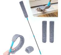 Retractable Gap Dust Cleaner,Under Fridge & Appliance Duster,Dust Brush for Wet and Dry, Retractable Gap Dust Cleaning Artifact for Home Bedroom Kitchen (With 2 Replaceable Cloth)