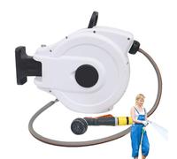Retractable garden hose - PP retráctil hose | Retractablee garden Hoːe | Robust Hoːe reel for gardens irrigation, extensible 10/15 m, flexible, ideal para uso en exteriores