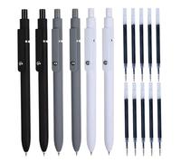 Retractable Gel Pens, 6 Piece Fine Tip Set, 0.5mm Quick Dry Ink Pen with Smooth Writing, Stationery Tool, Comfortable Grip Pen with Vibrant Colors, Writing Support for Kids Adults Students