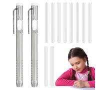 Retractable Mechanical Eraser Pen - 5.3x0.4in Mechanical Eraser | Funny Portable Pens Erasers with Grip | Pen Style Erasers with 10 Retractable Refills for Artists Drawing Drafting Painting