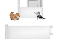 Retractable Pet Gates for Dogs - 17.7x59inch Expandable Safety Guard, Weave Shield with Quick Installation Mounts, Secure Flexible Panel for Puppies | Doorway Stairway Household Space