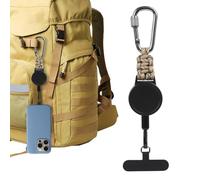 Retractable Phone Keychain, Adjustable Anti Theft Lanyard, Extendable Safety Tether Cord, Nylon Spring Reel Build, Mobile Device Security Strap, Office School Travel Vacation 2.36x0.55x8.07 inches