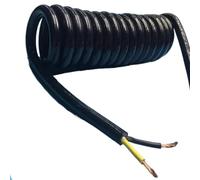 Retractable Spring Spiral Power Extension Cord 10mm Wire Diameter 2-Core 4.0mm² PU Multiple Sizes(Stretch 18 Meter)(Stretch 5 Meter)
